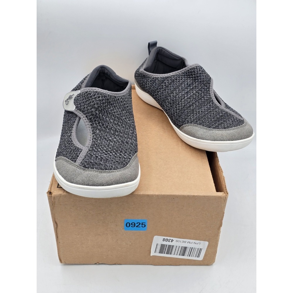Leisfit Diabetic Slippers Womens Gray Adjustable Arthritis Edema Casual Sz 11